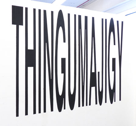 Philip Bradshaw, Studio installation view, Thingumajigy, wall painting, April 2013
